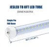 Stock de EE. UU. Tubo led de 8 pies T8 72W 7200 lúmenes en forma de V y fila dural Lados dobles Bombilla de luz fluorescente LED Reemplazo 25-Pack