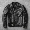 Hommes en cuir Faux 2021 noir hommes automne coupe ajustée veste de motard grande taille XXXXL véritable peau de mouton mode moto Coat1