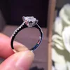 Factory direct sale ring for women gold certified diamond engagement ring 0.27ct SI f-g around diamond show big 18K white gold wholesale