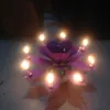 Multicolor Petals Music Candle Barn Födelsedagsfest Lotus mousserande blomma ljus Squirt Blossom Flame Cake Party Tillbehör Gåva 200 st