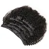 Afro Kinky Curly 3B 3C Clip W Przedłużanie Włosów Dla Czarnych Kobiet Prawdziwy Brazylijski Dziewiczy Human Hair Class Ins Ins 7 sztuk / Set (16 I