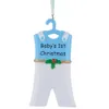 베이비 1st Resin Hang Boy Suit Girl 스커트 개인화 된 크리스마스 장식품 공예 기념품으로 휴가 선물 홈 장식