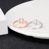 Mode Love Sieraden S925 Sterling Zilveren Ringen voor Dames Open Diamond Ringen Rose Gold Letter T Style Wedding Ring
