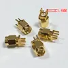 100pcs Gold Brass SMA male plug solder for PCB clip edge mount RF connectors