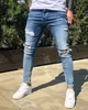 Stretch Ripped Cropped Spodnie Mężczyźni 2020 Brand New Męskie Zniszczone Skinny Denim Spodnie Stóp Zipper Hip Hop Ołówek Dżinsy Dla Mężczyzn