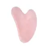 Natural Rose Quartz Gua Sha Board Pink Jade Stone Body Ansikte Eye Scraping Plate Akupunktur Massage Relaxation Hälsovård F4011263305