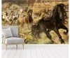 Papel de Paredeカスタム3D写真の壁画の壁紙手描きの馬グループ動物現代油絵寝室テレビソファー背景の壁