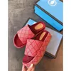 2.4 높이 여성 플랫폼 슬리퍼 디자이너 원래 슬라이드 샌들 정품 가죽 패션 비치 플립 플롭 샌들 상자