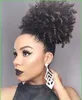 Naturligt hår Afro Kinky Curly Human Hair Ponytail för svart Kvinnor Klassisk Virgin Cuticle Inriktad hårförlängning