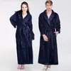 Vrouwen mannen winter extra lange warme badjas luxe dikke raster flanel badjas zachte thermische kamerjas sexy bruidsmeisje gewaden