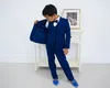 Indigo pojkar formella kostymer tuxedos middag kostym tre bit lilla pojke groomsmen barn barn speciellt tillfälle formellt slitage (jackor + väst + byxa)