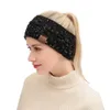 Carta Hairband colorido torção de malha Crochet Headband Inverno Ear Warmer Elastic Faixa de Cabelo Ampla Acessórios de cabelo