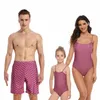 8Style Familie Badeanzug Vater-Sohn-kurze Hosen-Mutter-Tochter-Bikini-Overall Dad Mom Mädchen Jungen Swimabnutzung 2020 Twinning Bade Bademode