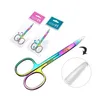 Couleur arc-en-ciel professionnel en acier inoxydable sourcil Twezer Neubrow Mini ciseaux Clip antistatique Face Hair Remover Tool F0098