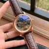 Tourbillon Sapphire Skeleton Automatic Watch Men Sun Moon Phase Mens Mechanical Watches Top Wristwatches Leather Strap252w