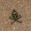 100Pcs / lots Pirate Skull Charms Pendants Alloy jewelry DIY Fit Bracelets Necklace Earrings Antique silver / bronze 21*24mm A-335