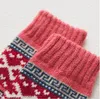 Zimowe Skarpety termiczne Vintage Kolorowe pończochy Wełniana Knit Boże Narodzenie Koleń Skarpety Hosiery Chaussettes Moda Bawełna Dorywczo Anklet C6996