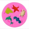 Silicone Molde 3D Seahorse Starfish Starfish Bolo Decoração De Silicone Fondant Moldes Marinhos Animais Bolo Cozimento Moldes Decoração Do Bolo Presentes