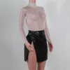 セクシーな女性シアーメッシュ透明なブラウス長袖ナイトクラブの衣類トップスシートルーシャツブラウスTshirt8336521