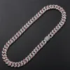 12mm 16/18/20/22 / 24 inch wit vergulde roze CZ Miami Cubaanse kettingen ketting armband voor mannen hiphop sieraden