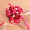 Vente chaude mariage imitation poignet fleur demoiselle d'honneur soeurs poignet corsage mariage décoration mariée bal main fleur T3I0007