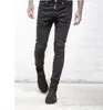 Jeans pour hommes pantalons de créateurs de vêtements bleu noir détruit denim slim motard droit hommes maigres déchirés