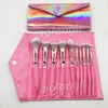 Pennelli per trucco 10 pezzi Kit di pennelli per cosmetici professionali Set di pennelli in oro rosa con borsa per fondotinta in polvere per occhi e viso Strumento per il trucco