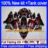 Kropp + Tank för Kawasaki ZX1000 CC ZX 10 R ZX-10R 2004 2005 214MY.13 ZX10R 04 05 ZX1000C 1000cc ZX 10R 04 05 ABS Fairings Red Glossy