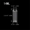 22*60*14mm 14ml Glass Bottles Aluminium Screw Cap Transparent Empty Jars Gift Glass Wishing Bottles 100pcs