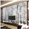 3d murales de papel tapiz para la sala fresca y hermosa nieve fondos de pantalla bosque de la pared de fondo del paisaje