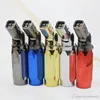 Wholesale Dabs Jet Torch Lighters 4 Flame spray Gun Movable nozzle Butane Gas cigar Lighter Professional Kitchen Torch Jet BBQ Lighters