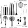 11 Piece Bartender Kit Cocktail Boston Shaker Barware Set Includes 28 and 18 OZ Includes Weighted Shaker Tins Strainer Muddler Bar Tools