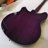 Chine 6 cordes guitare creuse Real photos corps en tilleul avec manche et touche en érable Silver hardware