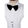 Жаккардовые смокинги для жениха Белый свадебный жених из 3-х частей Модный мужской деловой выпускной пиджак для вечеринки Блейзер (Куртка + брюки + галстук + жилет) 2658