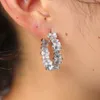 CZ Hoop 3 Farben Silber Rose Schwarz Gold Luxus Damen Damen Schmuck CZ Diamant Ohrring Top Qualität