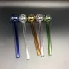 Tuyau de brûleur à mazout transparent Couleur unie Pipes à fumer en verre Pyrex clair Narguilés de poche Shisha Bongs à eau Accessoires Faits à la main 1 8ps E19