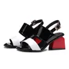 Venta caliente- nueva moda de verano sandalias de gladiador de cuero genuino zapatos de tacones altos zapatos de punta abierta vestido de mujer sandalias de fiesta