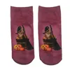 Hallonween Party adulte chaussettes courtes unisexe sport Football pom-pom girl Hip-Hop cheville chaussettes impression 3D doux coton bonneterie