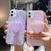 iPhone 11 Pro XR X XS Max 6 7 8 8 Plusslim 케이스를위한 Bling Glitter Case Stand Holder Phone Socket6786800