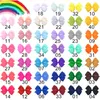 4.5''Cute Bezpieczeństwo Solidne Bowknot Wstążka Bow Hairclip Słodki Krawat Do Włosów Headware Kids Hairpins Hair Accessory 047