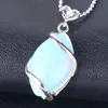 qimoshi femmes collier en cristal de quartz naturel pendentif femme pierre de guérison pendentif oeil de cheval perle collier de mode hommes 12 pièces