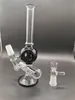 Mini Glass Bongs Oil Burner Water Bong Black Inline Perc Dab Rigs Ash Catcher Hookah med 14 kvinnliga skålar för rökning