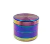 Hot Selling Colorful Thread Smoke Grinder 50mm Zink Eloy Smoke Crusher Ice Blue Stripe Four-Layer Metal Smoke Tool