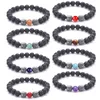 Oração Lava pedra de Buda Cabeça de Chakra cura Balance Beads Reiki Essencial Oil Difusor Bracelet Jóias