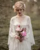 Fairy Kant Vintage in Woods Trouwjurken met lange mouwen V-hals Volledige lengte Land Boho Bridal Jurk Rue de Seine CG01