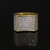 Groothandel - diamanten cluster ring voor mannen gouden ringen volledige diamant echte vergulde luxe designer sieraden geschenken voor BF geschenkdoos verpakking