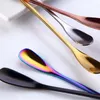 stainless steel coffee Spoons long handle stirring scoops gold rainbow mug ice scoop dessert ladle spoon home Kitchen Coffeeware