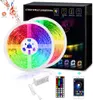 LED Şerit Işık, DC12V Bluetooth Kontrol RGB SMD5050 30 LEDS M LED Renkli Senkronize TV Arka Işık için Müzik Zamanlayıcı Esnek Arka Işık Seti