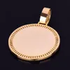 Custom Po Medallions Round Necklace Po Frame Pendant With Diamond Tennis Chain Gold Ice Out Rock Street Men's Hip hop J2574