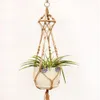 Décoration de jardin Macrame vintage Hangle de plante de plante Pot de fleur du porte-jardin Pantes de corde suspendues à la main